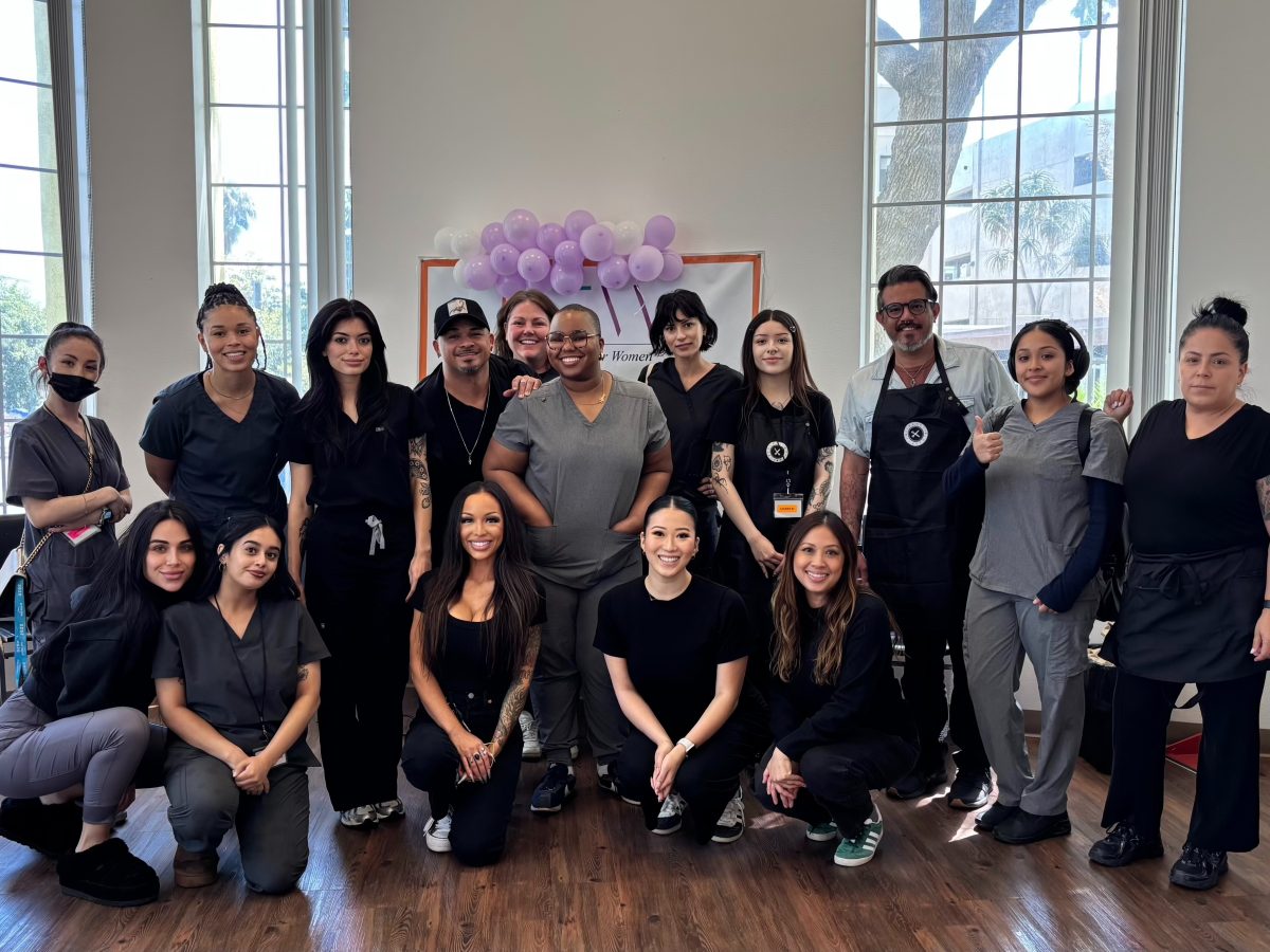 KC Beauty Academy students, instructors, and staff at a school event